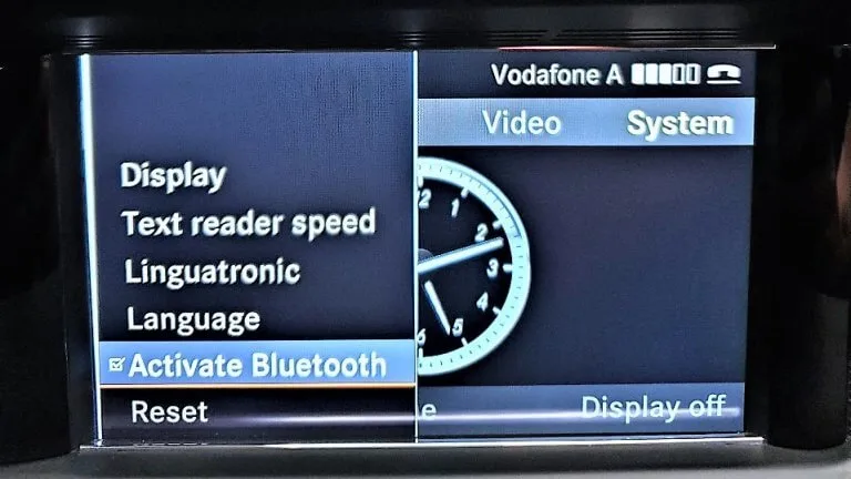 Mercedes Bluetooth Menu
